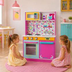 Różowa kuchnia dla dzieci TinyPlayKitchen duża kolorowa