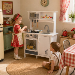 Biała kuchnia dla dzieci PetiteBakeOff z akcesoriami