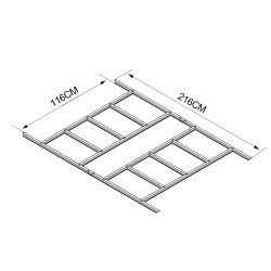 Baza 116x216x3cm do Domku Stalowego ze świetlikiem 4,8m2