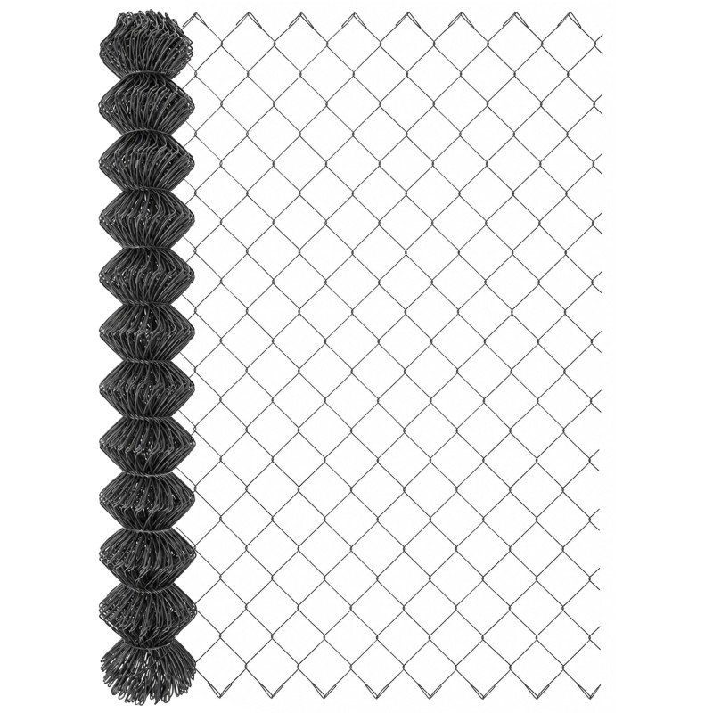 Siatka ogrodzeniowa pleciona antracytowa 1,28x10m drut 2,48 mm oczko 75x75 mm PCV