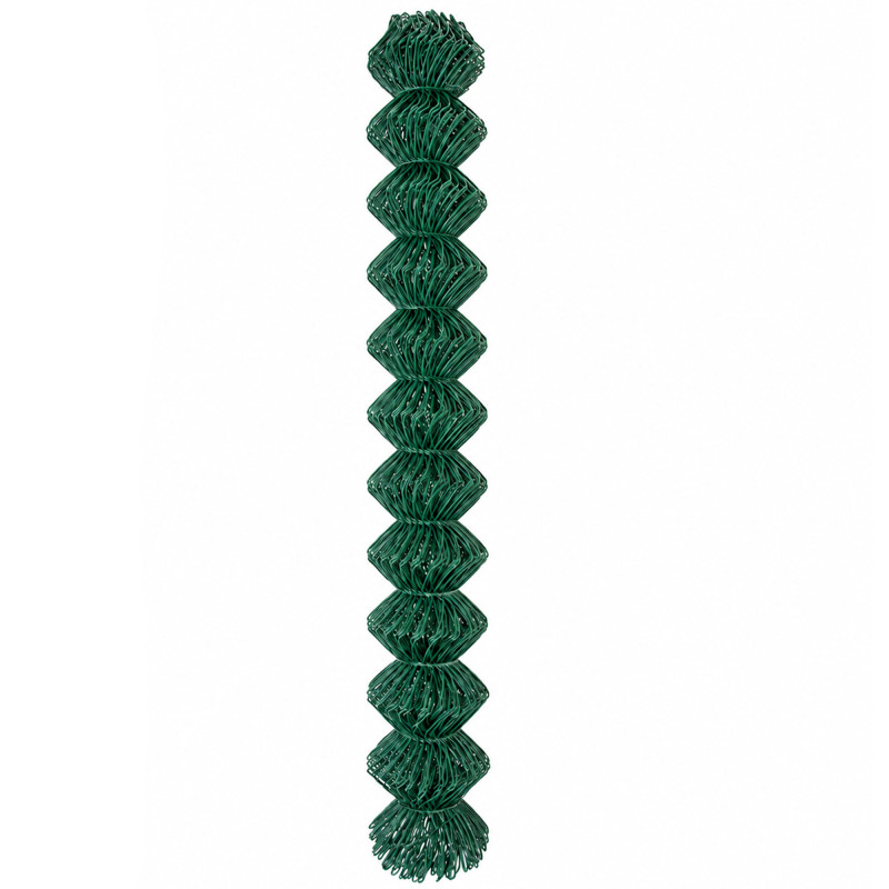 Siatka ogrodzeniowa pleciona zielona 1,28x10m drut 2,44 mm oczko 75x75 mm PCV
