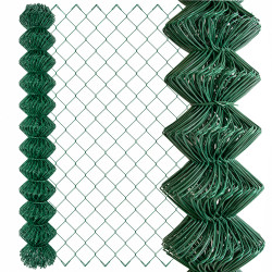 Siatka ogrodzeniowa pleciona zielona 1,28x10m drut 2,44 mm oczko 75x75 mm PCV