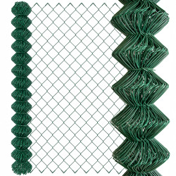 Siatka ogrodzeniowa pleciona zielona 1,5x10m drut 2,41 mm oczko 75x75 mm PCV
