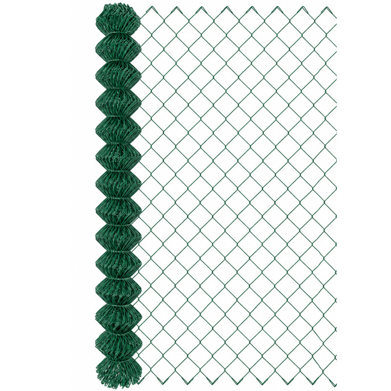 Siatka ogrodzeniowa pleciona zielona 1,5x10m drut 2,41 mm oczko 75x75 mm PCV