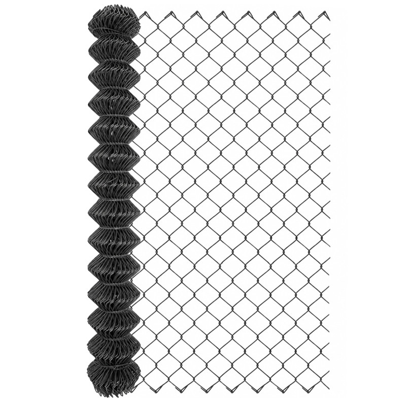 Siatka ogrodzeniowa pleciona antracytowa 1,5x10m drut 3,54 mm oczko 75x75 mm PCV