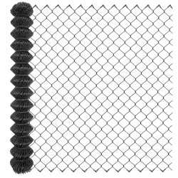 Siatka ogrodzeniowa pleciona antracytowa 1,5x10m drut 3,54 mm oczko 75x75 mm PCV