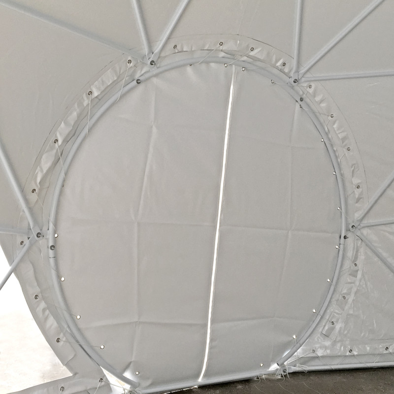 Namiot sferyczny całoroczny kopuła Ø 8m 50mkw drzwi pvc okno glamping