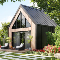 Domek całoroczny CosyWood 26,64 m² + taras 16,25 m² nowoczesny