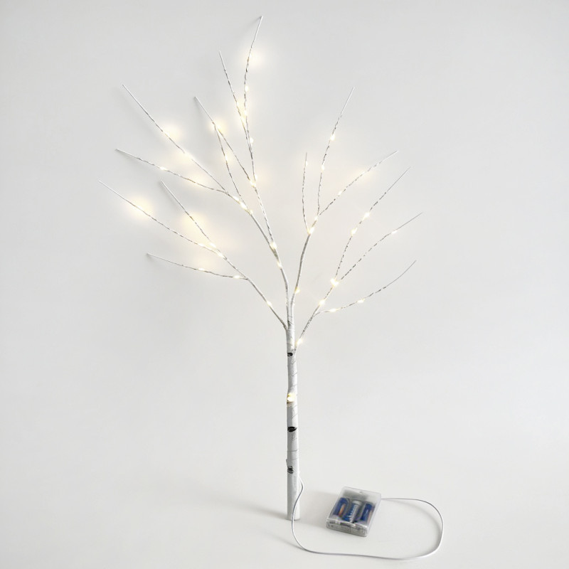 Dekoracyjna gałązka świetlna 80 cm 50 LED na baterie ciepła biała