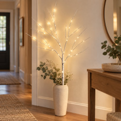 Dekoracyjna gałązka świetlna 80 cm 50 LED na baterie ciepła biała