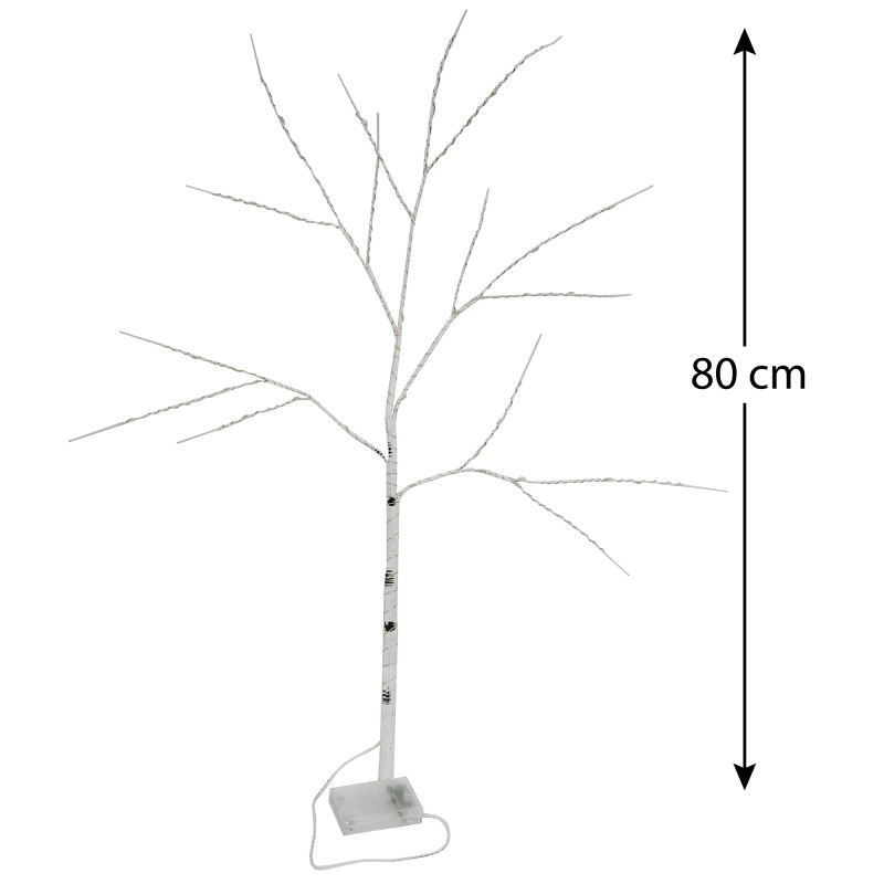 Dekoracyjna gałązka świetlna 80 cm 50 LED na baterie ciepła biała