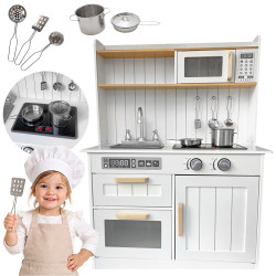 Drewniana kuchnia dla dzieci KiddieCookery z przyborami kuchennymi