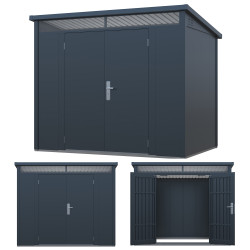 Stalowy domek narzędziowy PREMIUM 262x187x211 cm narzędziownia 4,9m2 blaszak