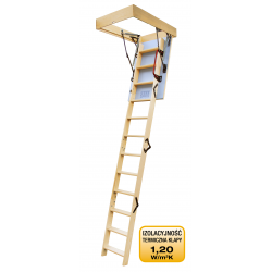 Drewniane schody strychowe 4STEP: ENERGY 90x60 