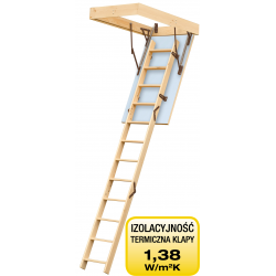 Drewniane schody strychowe 4STEP: TERMO 90x70 zabieg