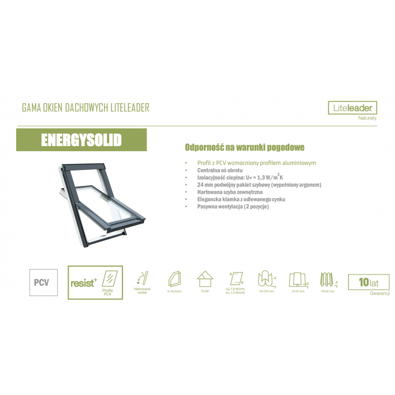 Okno dachowe Liteleader EnergySolid M6A 78x118cm