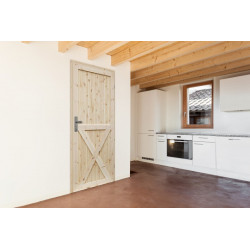 Drzwi sosnowe, sęczne, nieszklone - "Loft X" - Seria Classic - Drzwi wewnętrzne drewniane "RADEX"