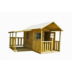 Drewniany domek ogrodowy dla dzieci - Blanka z garażem