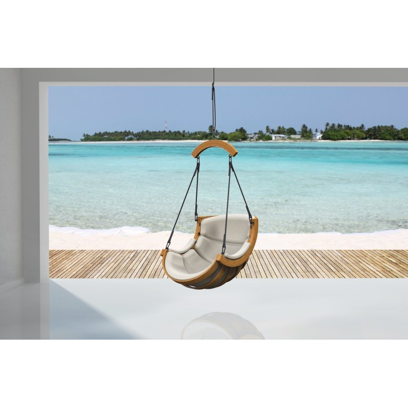 Podwieszany Fotel Alpha Łuk Beżowy - bujak ogrodowy