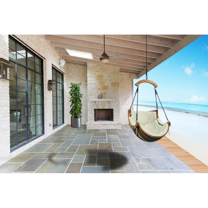 Podwieszany Fotel Alpha Łuk Beżowy - bujak ogrodowy