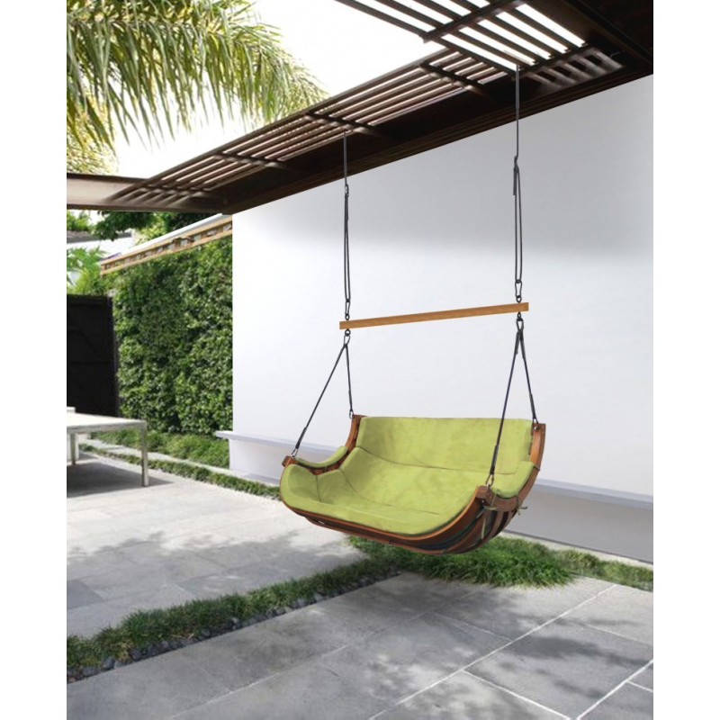 Podwójny Fotel Alpha Podwieszany Zielony - bujak ogrodowy Podwójny Fotel Alpha Podwieszany Zielony - bujak ogrodowy