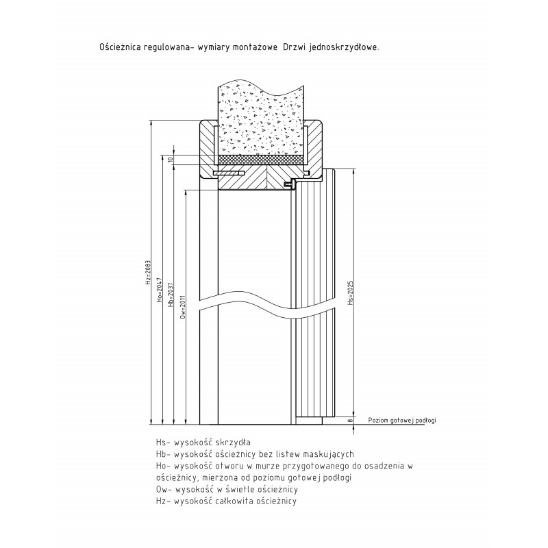 Ozdobna ościeżnica regulowana sęczna