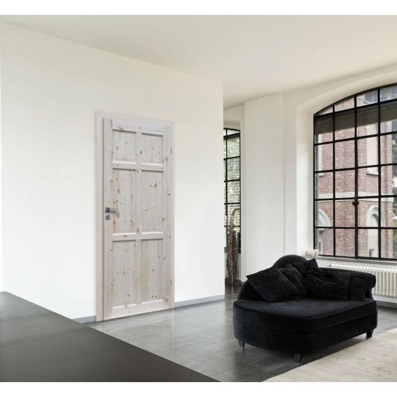 Drzwi sosnowe, sęczne - "Bergen" pełne - Seria Classic - Drzwi wewnętrzne drewniane "RADEX"