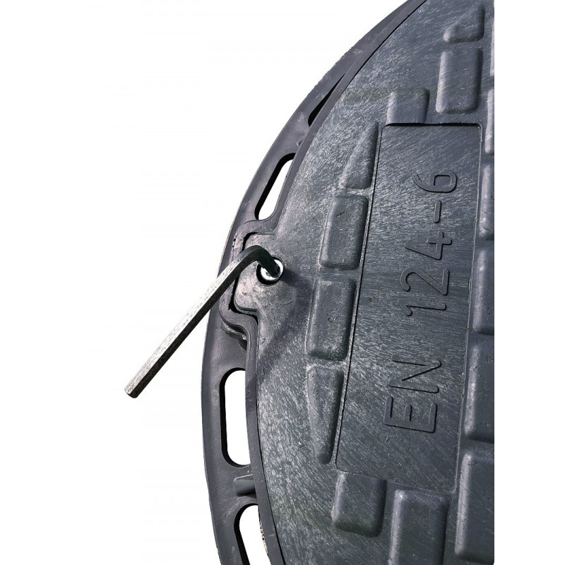 Pokrywa do szamba, z kluczem - czarny polimer