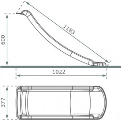 Ślizg Zjeżdżalnia Kolor Czerwony - wysokość ok. 120cm