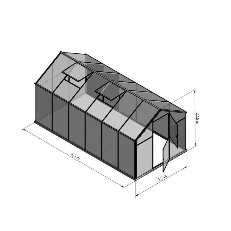 Szklarnia HQ Poliwęglan ALU 430x220cm Produkcja UE