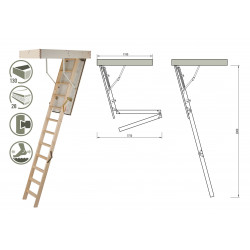 Schody Strychowe TERMO+ 32mm 120x70 70x120 ECONOMY