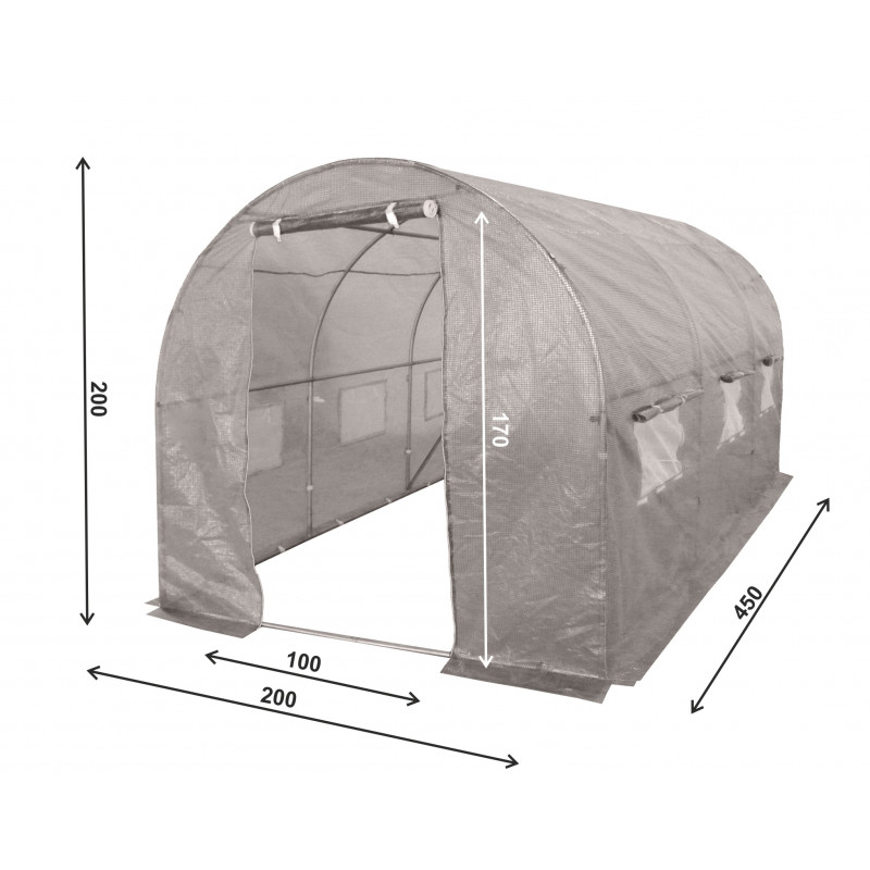 Pokrycie do tunelu szklarniowego 4iQ 2x4,5m szare