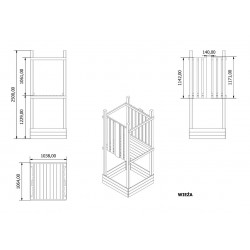 Wieża z piaskownicą i drabinką Hektor 1,8x1x2,5 m