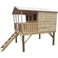 Drewniany Domek Gucio Dla Dzieci z Pojedynczą Huśtawką