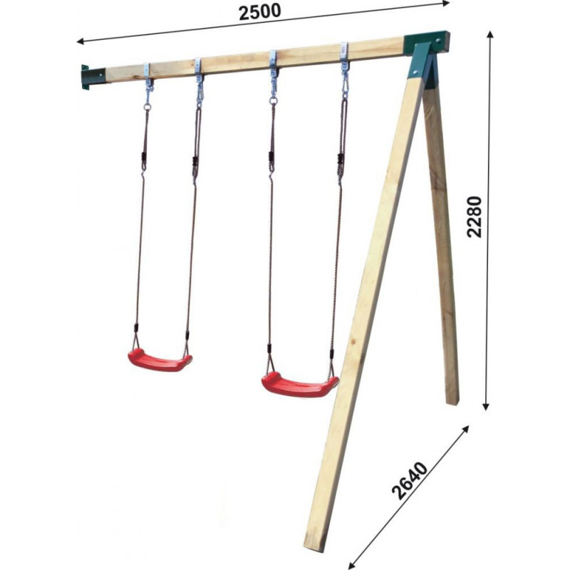 Drewniany Domek Hubert Z Huśtawką Dwoma Ślizgami i Ścianką Wspinaczkową
