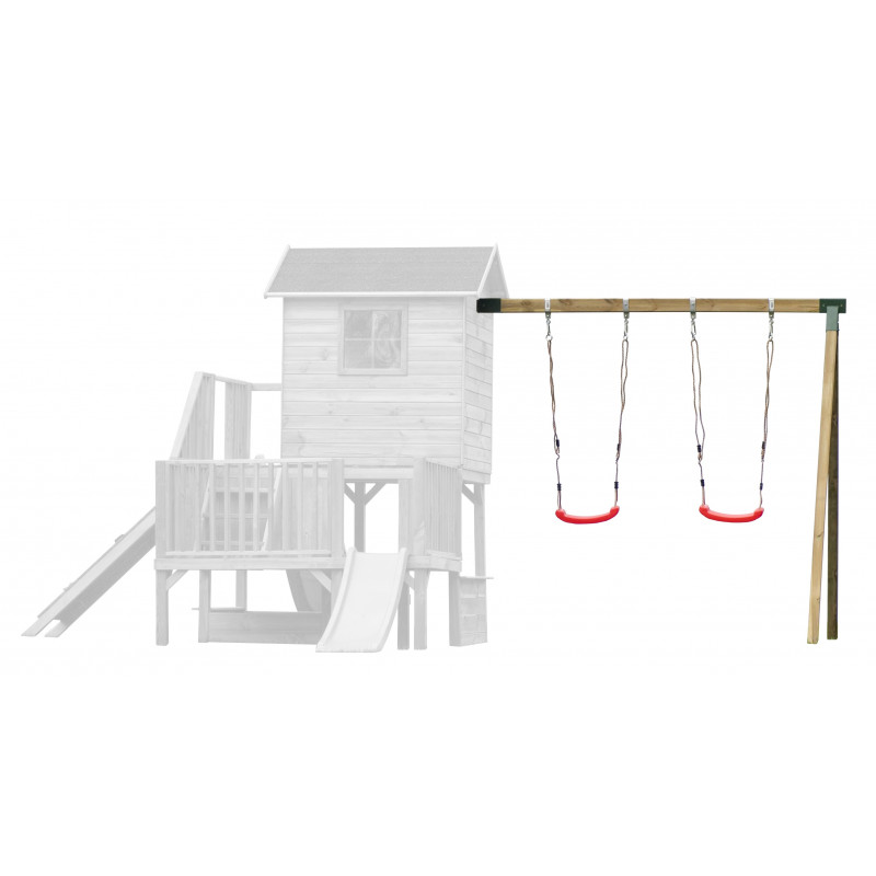Drewniany Domek Hubert Z Huśtawką Dwoma Ślizgami i Ścianką Wspinaczkową