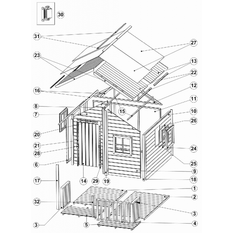 Drewniany Domek Ogrodowy Dla Dzieci Marcin na Platformie Scenie