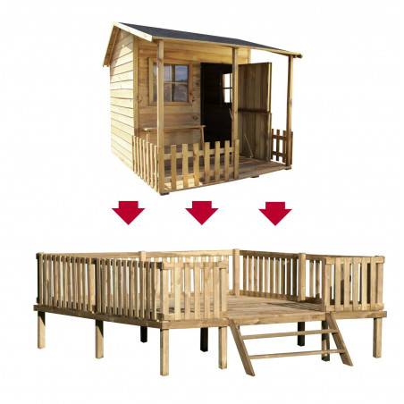Drewniany Domek Ogrodowy Dla Dzieci Malwinka na Platformie Scenie
