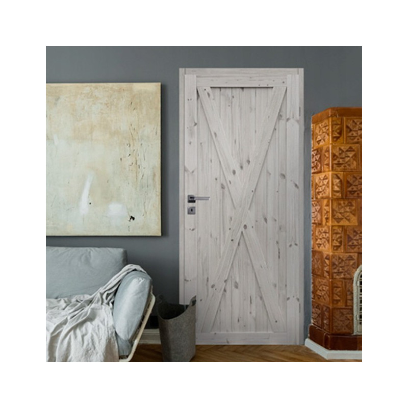 Drzwi sosnowe, sęczne, nieszklone - "Loft XI" - Seria Classic - Drzwi wewnętrzne drewniane "RADEX"