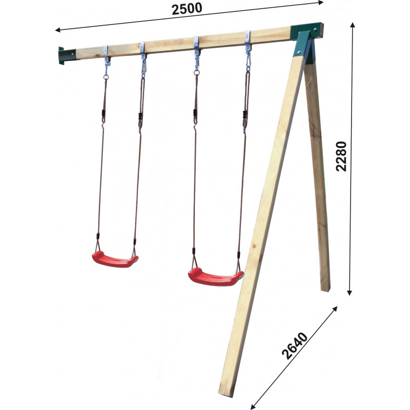 Domek Drewniany Dla Dzieci ROBINSON z Podwójną Huśtawką