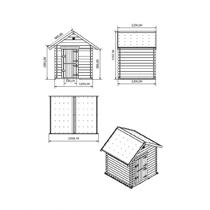 Drewniany Domek Ogrodowy ALEX na Platformie Scenie