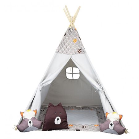 beżowy namiot tipi dla dzieci