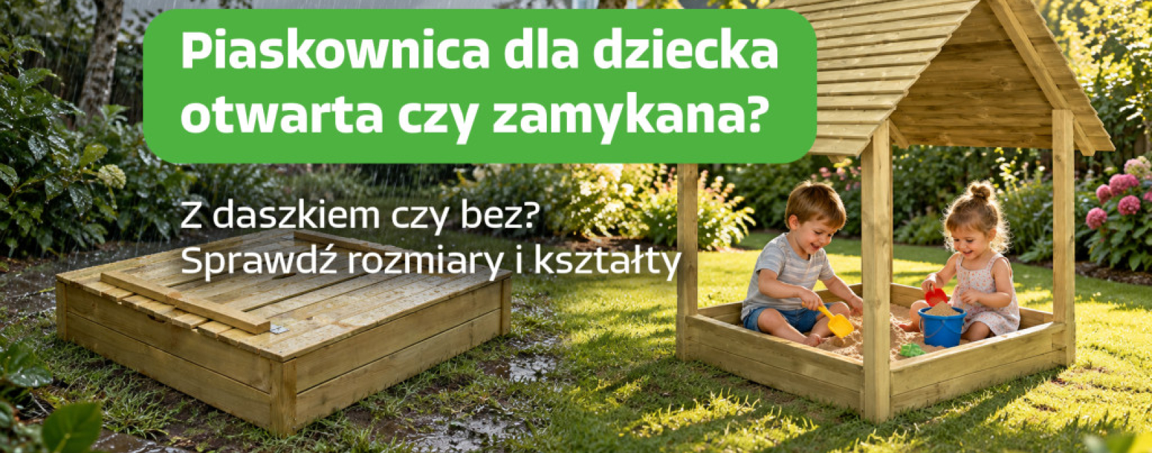 Piaskownica z daszkiem - otwarta czy zamykana? Jak wybrać rozmiar i kształt?